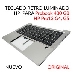 Teclado retroiluminado en Español Top Cover Portátil HP Pro13 G5 M24295-071