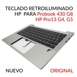 Teclado RETROILUMINADO en Español Top Cover Portátil HP 430 G8 M24295-071